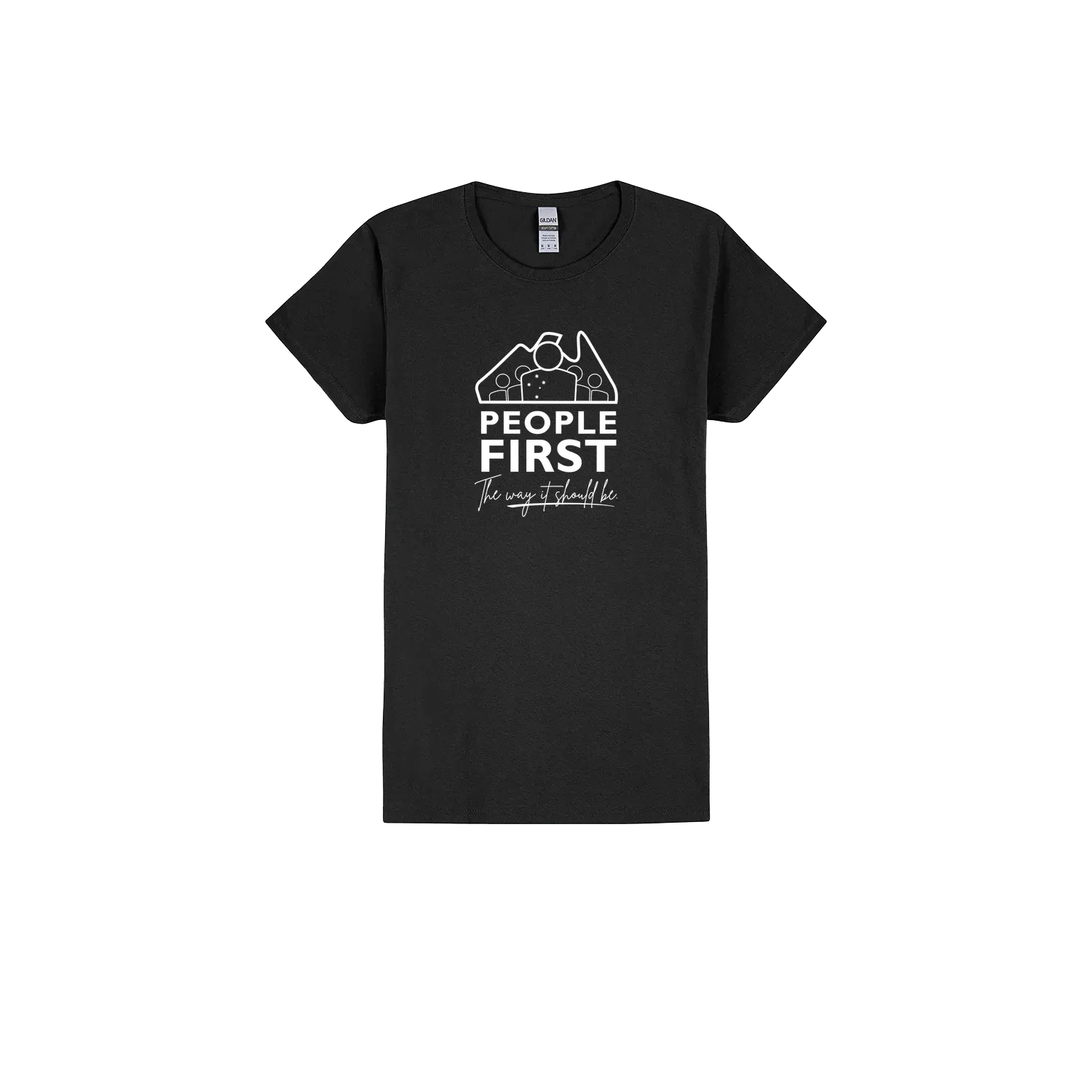 Black front flat lay