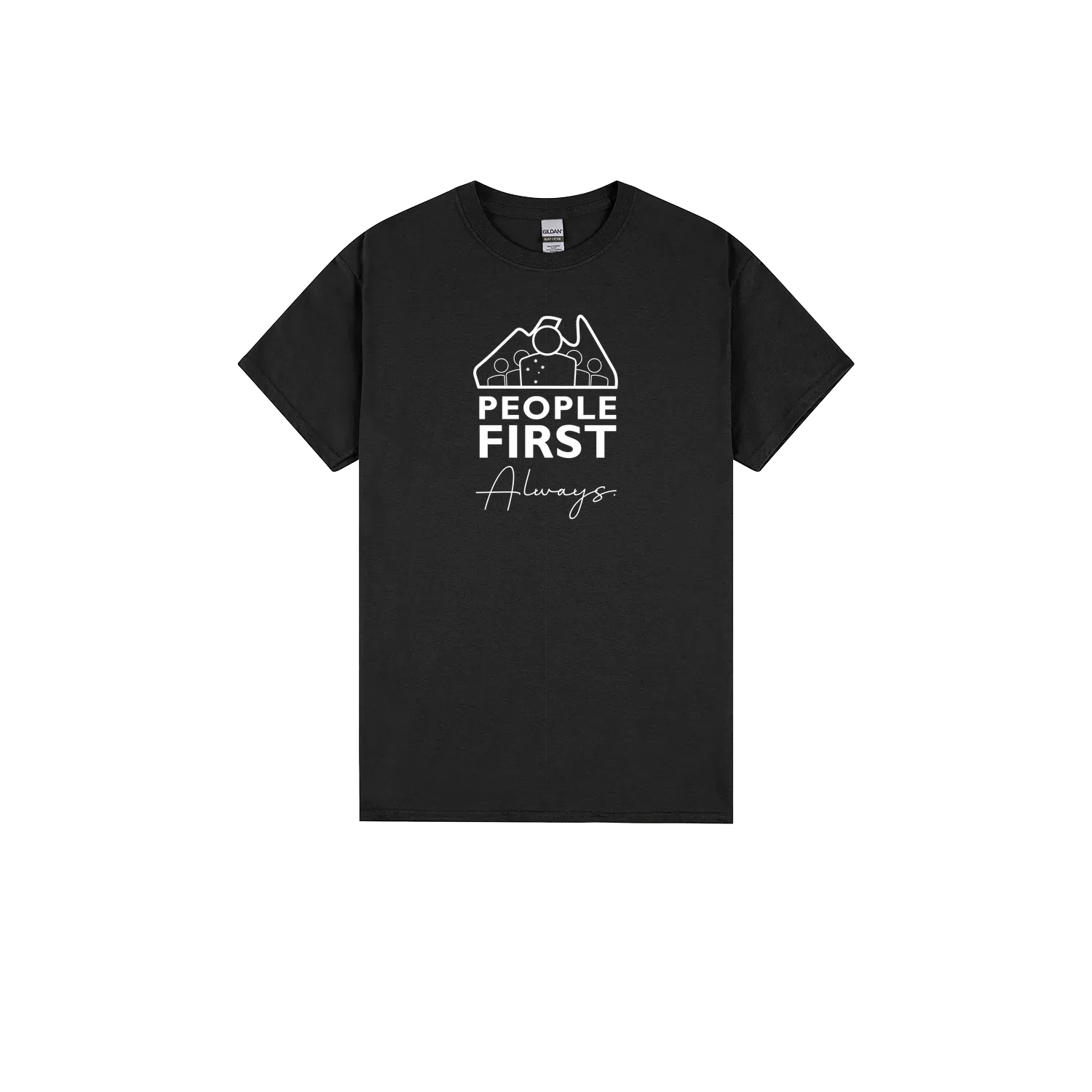 Black front flat lay