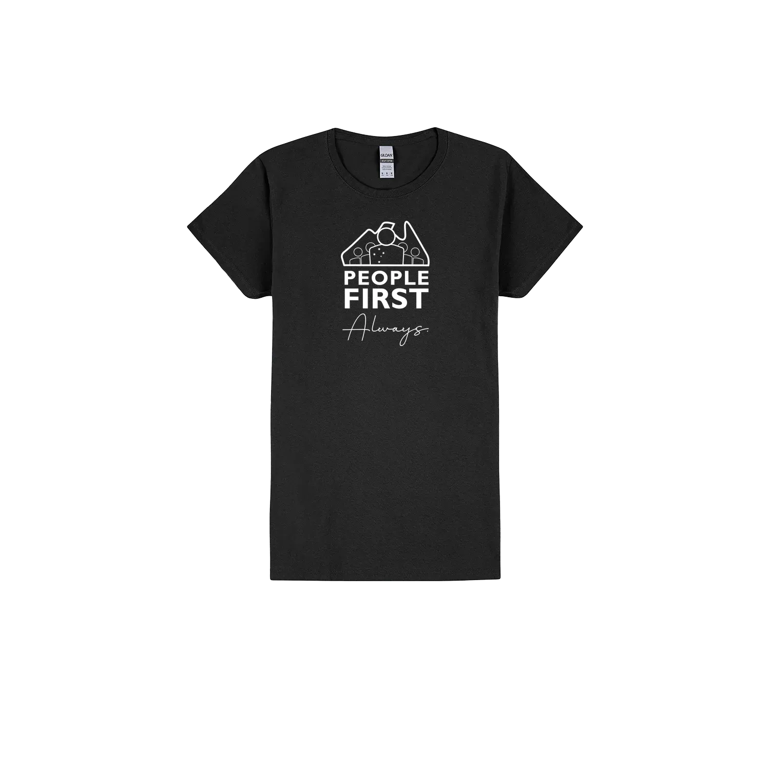 Black front flat lay