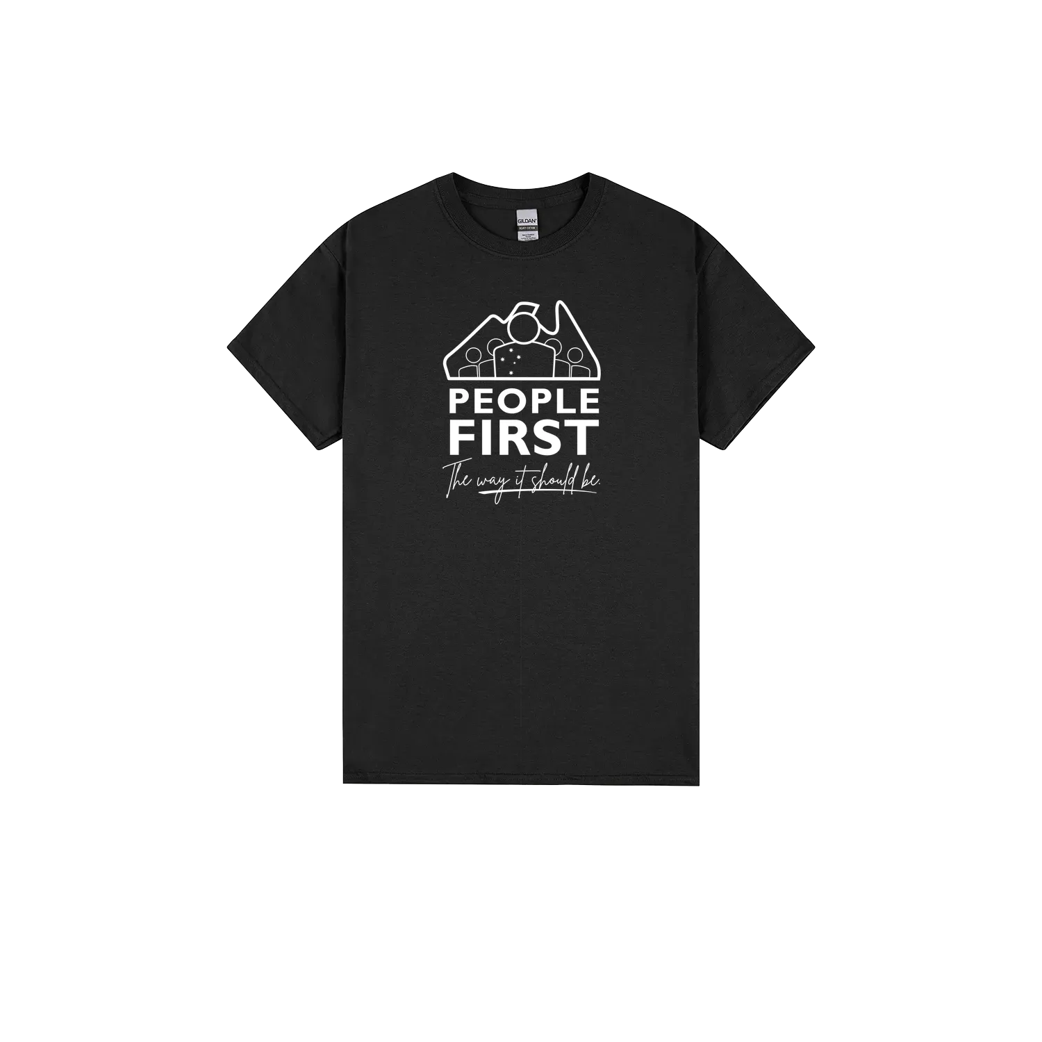 Black front flat lay